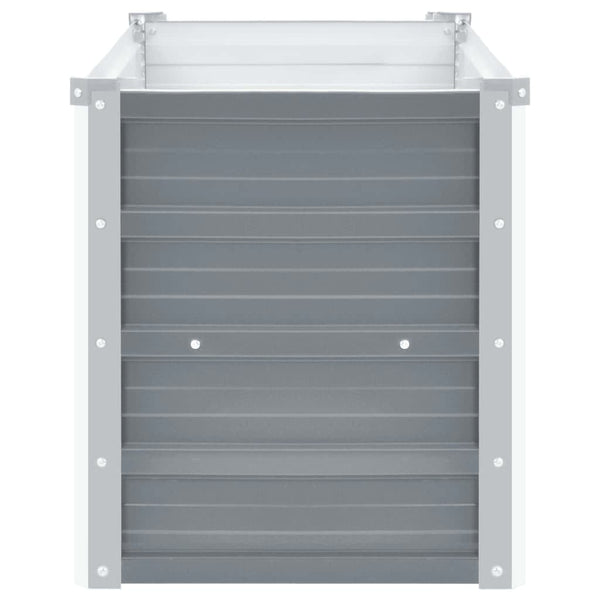 Vidaxl Garden Raised Bed Galvanised Steel 160X40x45 Cm Grey Raised Garden Beds