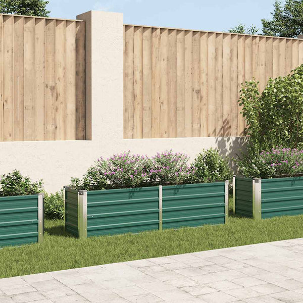 Vidaxl Garden Raised Bed Galvanised Steel 160X40x45 Cm Green Raised Garden Beds