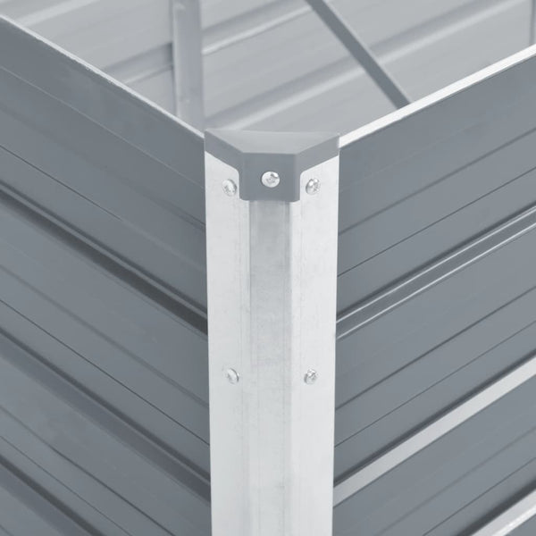 Vidaxl Garden Raised Bed Galvanised Steel 100X40x77 Cm Grey Raised Garden Beds