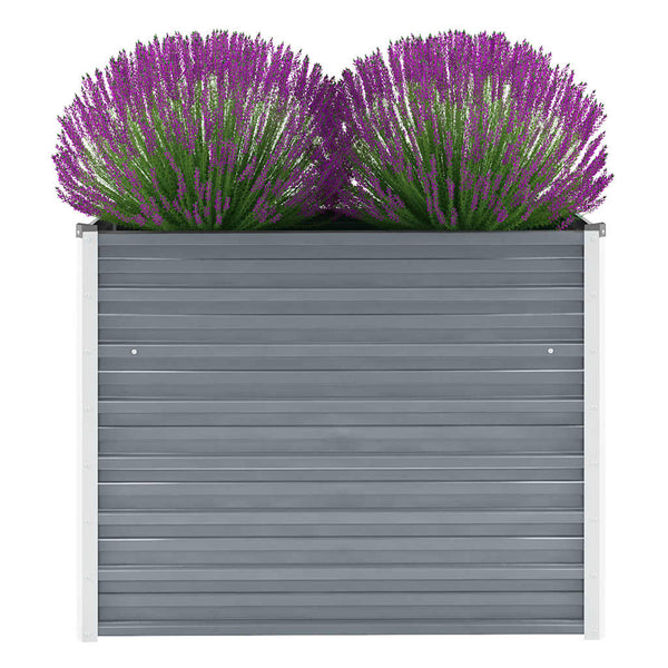 Vidaxl Garden Raised Bed Galvanised Steel 100X40x77 Cm Grey Raised Garden Beds