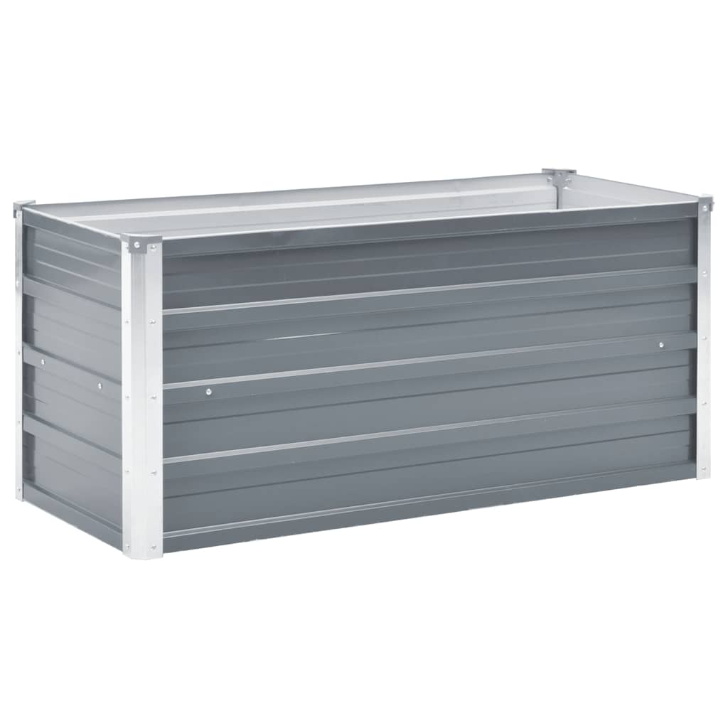 Vidaxl Garden Raised Bed Galvanised Steel 100X40x45 Cm Grey Raised Garden Beds