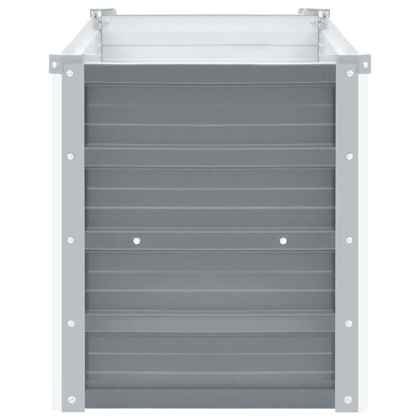 Vidaxl Garden Raised Bed Galvanised Steel 100X40x45 Cm Grey Raised Garden Beds