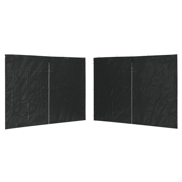 Vidaxl Party Tent Sidewall 2 Pcs With Zipper Pe Anthracite Play Tents