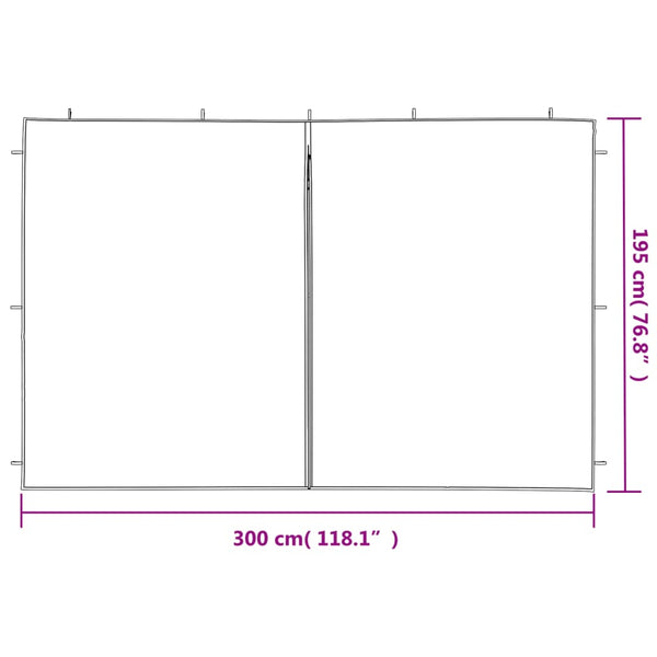 Vidaxl Party Tent Sidewall 2 Pcs With Zipper Pe Anthracite Play Tents