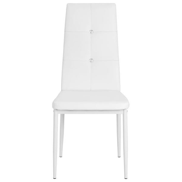 Vidaxl 6 Pcs White Faux Leather Dining Chairs