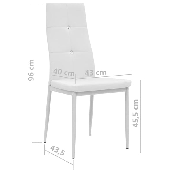 Vidaxl 6 Pcs White Faux Leather Dining Chairs