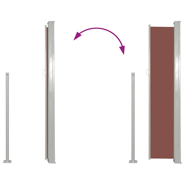 Vidaxl Retractable Side Awning 120 X 300 Cm Brown Awning & Canopy Parts