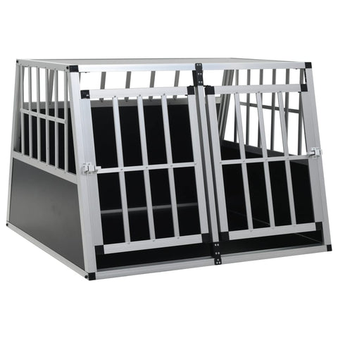 Aluminium And Mdf Dog Cage With Double Door For Car Trunk Use 94X88x69 Centimetre Dog Cages