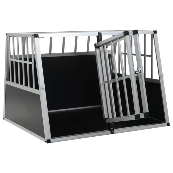 Aluminium And Mdf Dog Cage With Double Door For Car Trunk Use 94X88x69 Centimetre Dog Cages