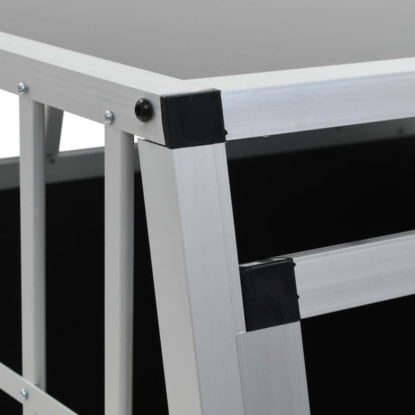 Aluminium And Mdf Dog Cage With Double Door For Car Trunk Use 94X88x69 Centimetre Dog Cages