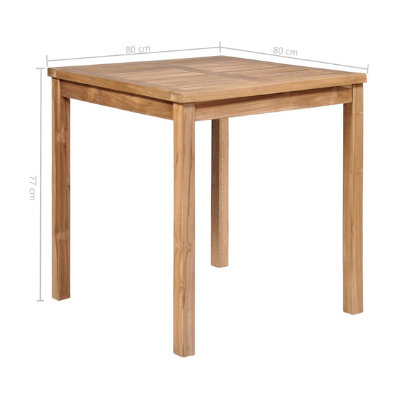 Garden Table 80X80x77 Cm Solid Teak Wood Patio & Garden Tables