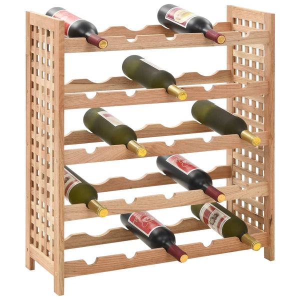 Racks Wine Rack For 25 Bottles Solid Walnut Wood 63X25x73 Cm