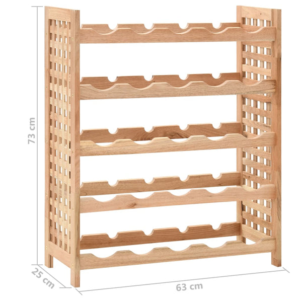 Racks Wine Rack For 25 Bottles Solid Walnut Wood 63X25x73 Cm