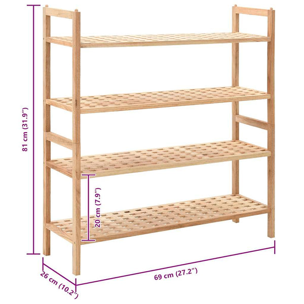 Vidaxl Shoe Rack Solid Walnut Wood 69X26x81 Cm Shoe Racks
