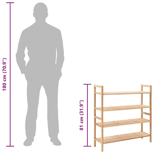 Vidaxl Shoe Rack Solid Walnut Wood 69X26x81 Cm Shoe Racks