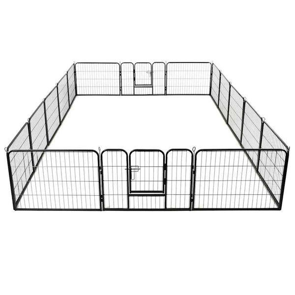 Vidaxl Dog Playpen 16 Panels Steel 80X60 Cm Black Fences & Pens