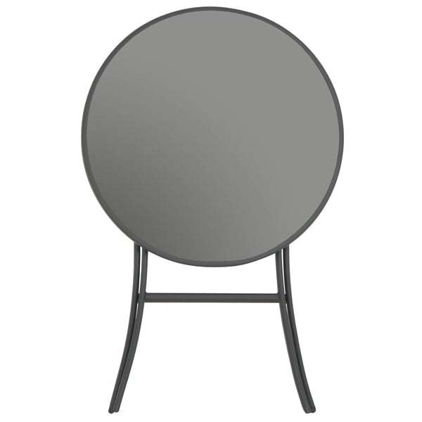 Folding Bistro Table Grey 60X70 Cm Glass And Steel