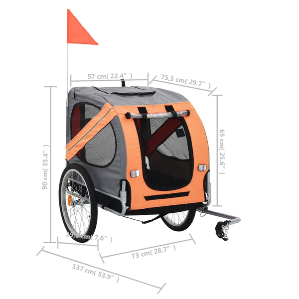 Trailers Dog Bike Trailer Orange And Grey
