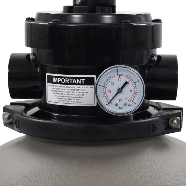 Vidaxl Pool Sand Filter With 4 Position Valve Grey 350 Mm Pool Filters