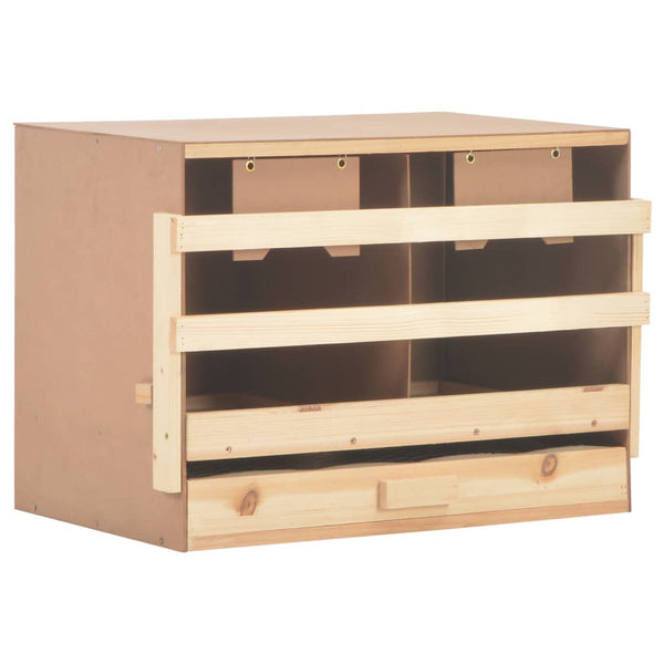 Poultry Cages Chicken Laying Nest 2 Compartments 63X40x45 Cm Solid Pine Wood