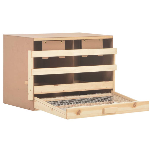 Poultry Cages Chicken Laying Nest 2 Compartments 63X40x45 Cm Solid Pine Wood