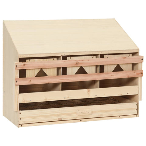 Chicken Laying Nest 3 Compartments 72X33x54 Cm Solid Pine Wood Poultry Cages