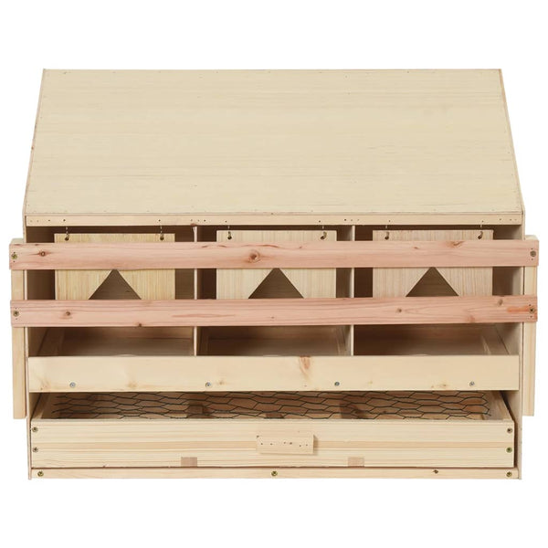 Poultry Cages Chicken Laying Nest 3 Compartments 72X33x54 Cm Solid Pine Wood