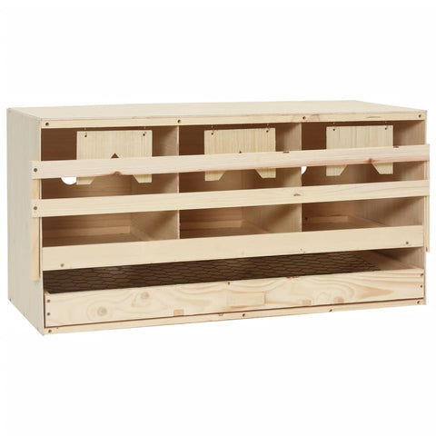 Chicken Laying Nest 3 Compartments 72X33x38 Cm Solid Pine Wood Poultry Cages