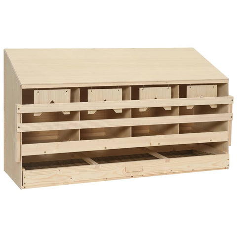 Chicken Laying Nest 4 Compartments 106X40x59 Cm Solid Pine Wood Poultry Cages