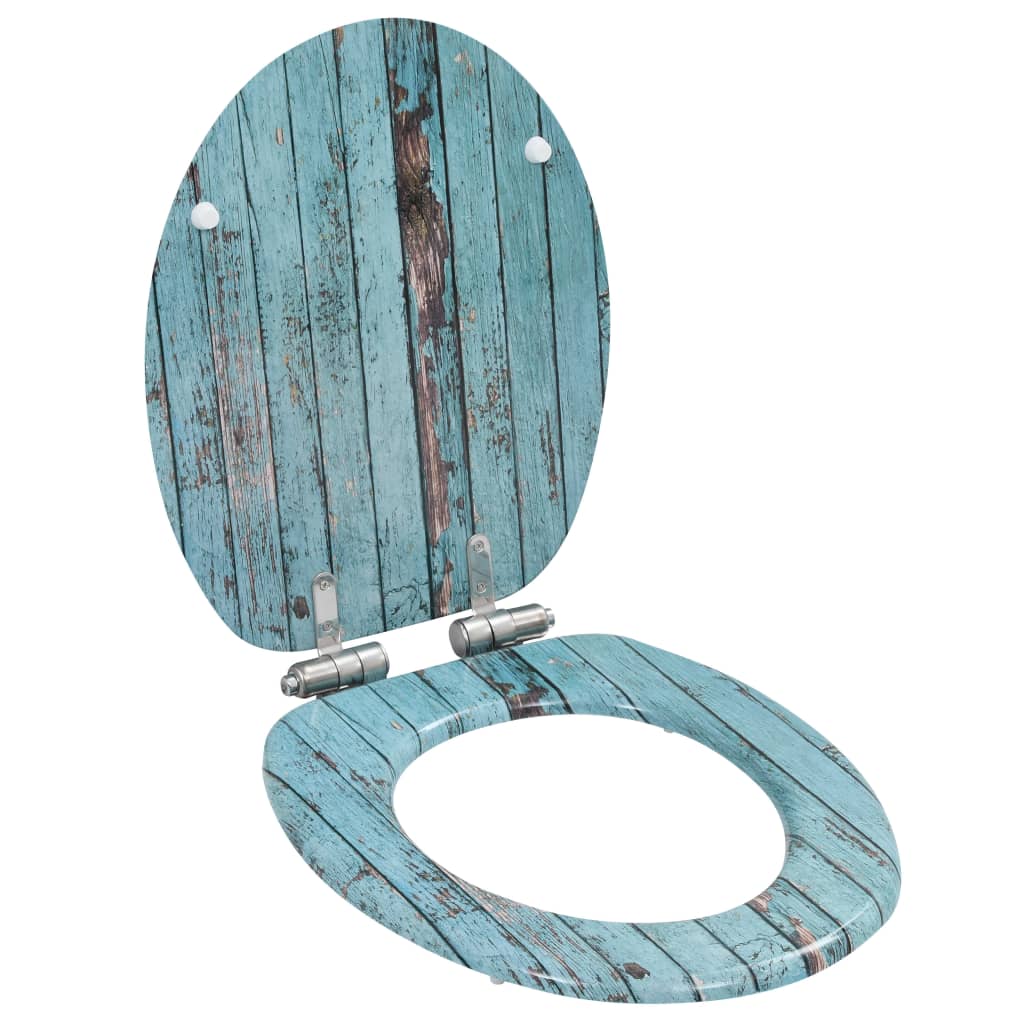 Vidaxl Wc Toilet Seat With Soft Close Lid Mdf Old Wood Design Toilet Seats