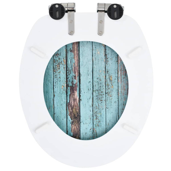 Wc Toilet Seat With Soft Close Lid Mdf Old Wood Design