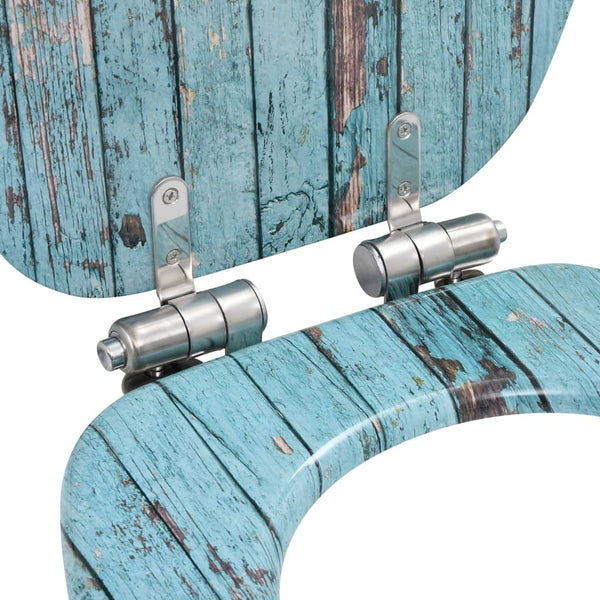 Vidaxl Wc Toilet Seat With Soft Close Lid Mdf Old Wood Design Toilet Seats