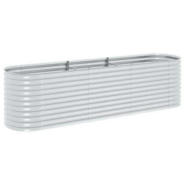 Vidaxl Garden Raised Bed 320X80x81 Cm Galvanised Steel Silver Raised Garden Beds