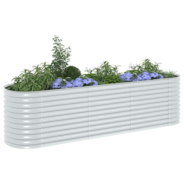 Vidaxl Garden Raised Bed 320X80x81 Cm Galvanised Steel Silver Raised Garden Beds