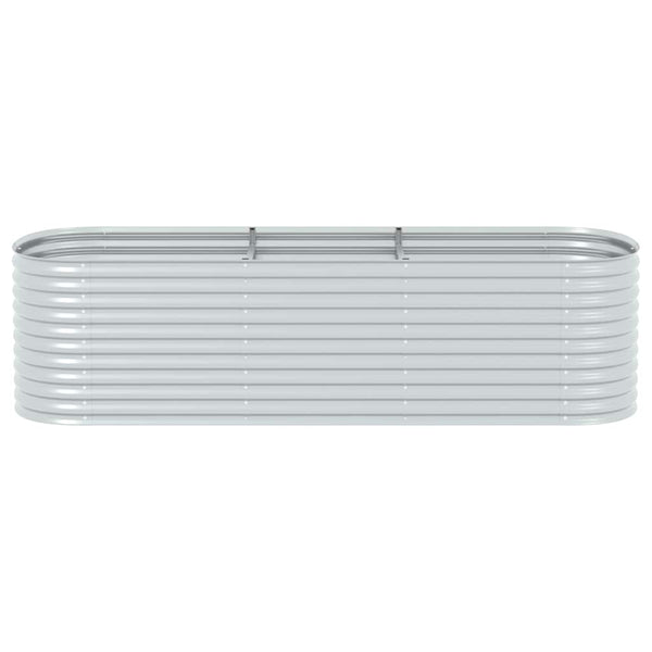 Vidaxl Garden Raised Bed 320X80x81 Cm Galvanised Steel Silver Raised Garden Beds