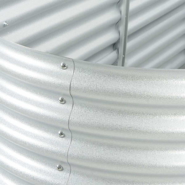 Vidaxl Garden Raised Bed 240X80x81 Cm Galvanised Steel Silver Raised Garden Beds