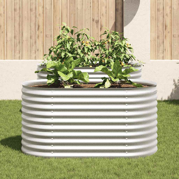 Garden Raised Bed 160X80x81 Cm Galvanised Steel Silver Raised Garden Beds