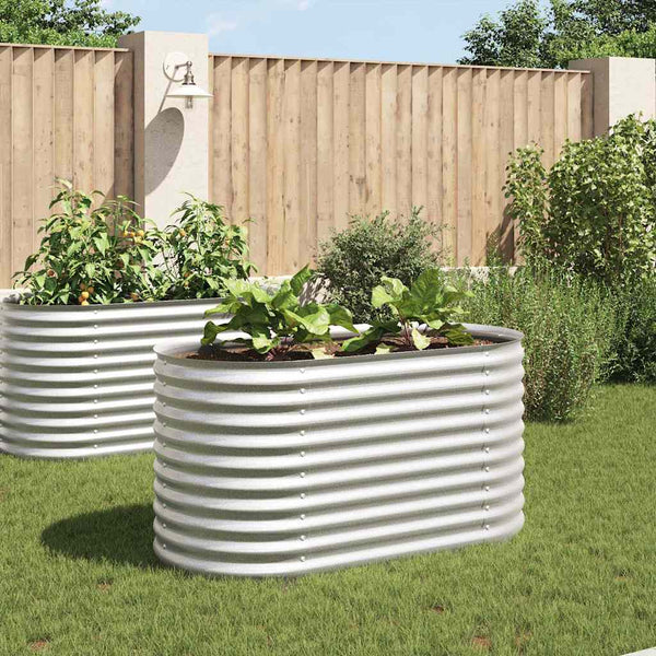 Garden Raised Bed 160X80x81 Cm Galvanised Steel Silver Raised Garden Beds