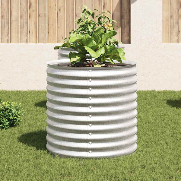 Vidaxl Garden Raised Bed 80X80x81 Cm Galvanised Steel Silver Raised Garden Beds
