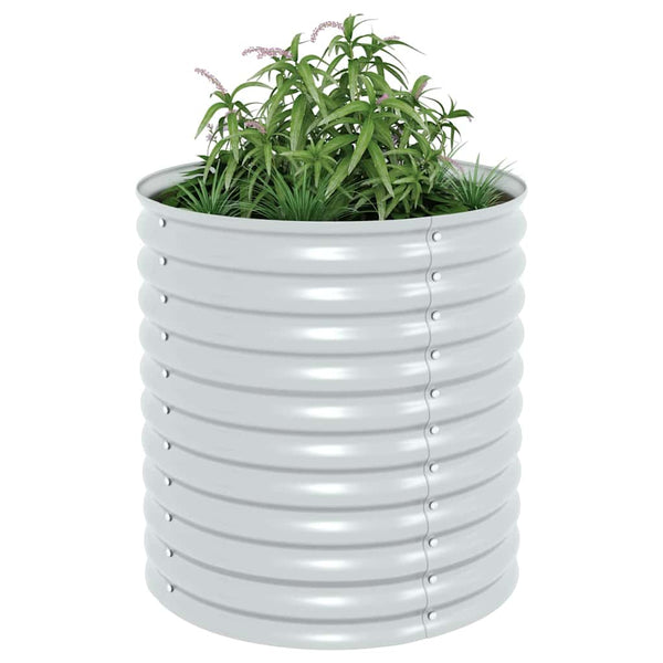 Vidaxl Garden Raised Bed 80X80x81 Cm Galvanised Steel Silver Raised Garden Beds