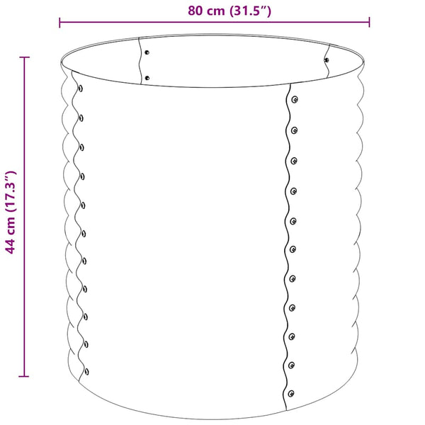 Vidaxl Garden Raised Bed 80X80x81 Cm Galvanised Steel Silver Raised Garden Beds