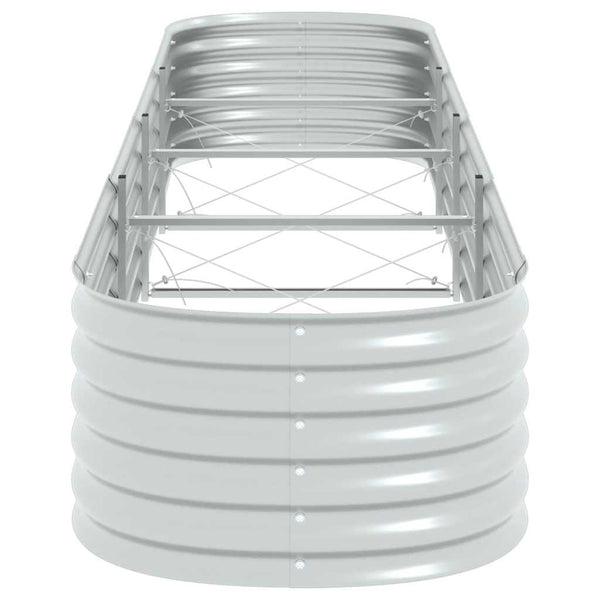 Vidaxl Garden Raised Bed 400X80x44 Cm Galvanised Steel Silver Raised Garden Beds