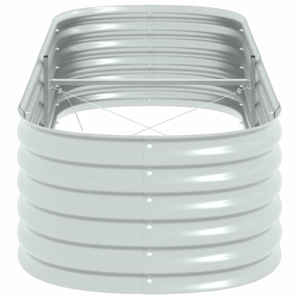 Vidaxl Garden Raised Bed 240X80x44 Cm Galvanised Steel Silver Raised Garden Beds