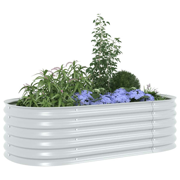 Vidaxl Garden Raised Bed 160X80x44 Cm Galvanised Steel Silver Raised Garden Beds
