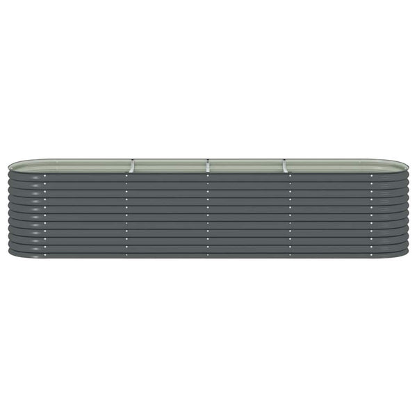 Garden Raised Bed 400X80x81 Cm Galvanised Steel Grey Raised Garden Beds