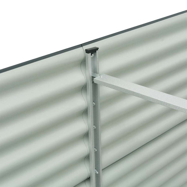 Garden Raised Bed 400X80x81 Cm Galvanised Steel Grey Raised Garden Beds
