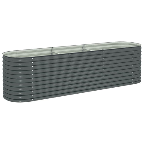 Vidaxl Garden Raised Bed 320X80x81 Cm Galvanised Steel Grey Raised Garden Beds