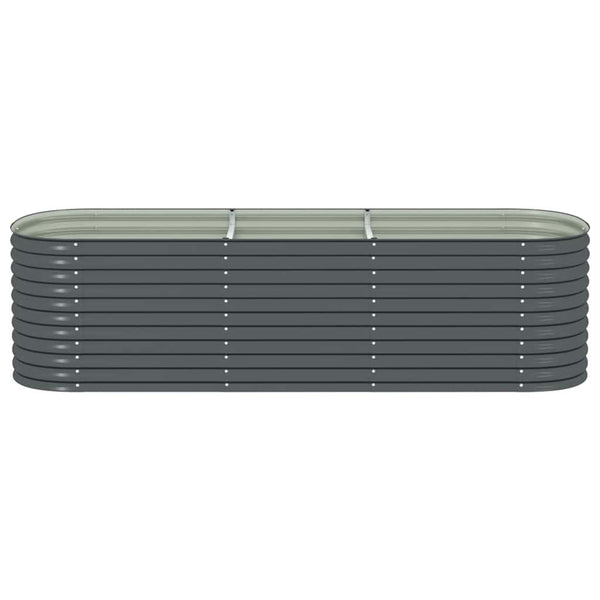Vidaxl Garden Raised Bed 320X80x81 Cm Galvanised Steel Grey Raised Garden Beds