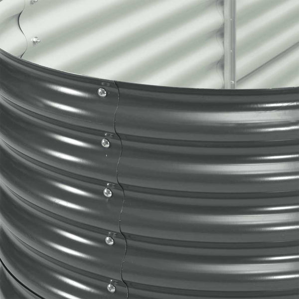 Vidaxl Garden Raised Bed 320X80x81 Cm Galvanised Steel Grey Raised Garden Beds