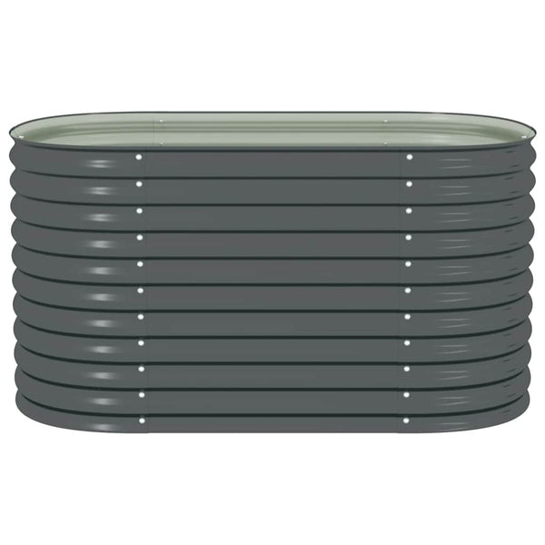 Vidaxl Garden Raised Bed 160X80x81 Cm Galvanised Steel Grey Raised Garden Beds